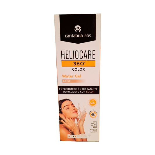 Heliocare 360 Water Gel Protector Solar con Color Tono Beige FPS 50+ 50mL